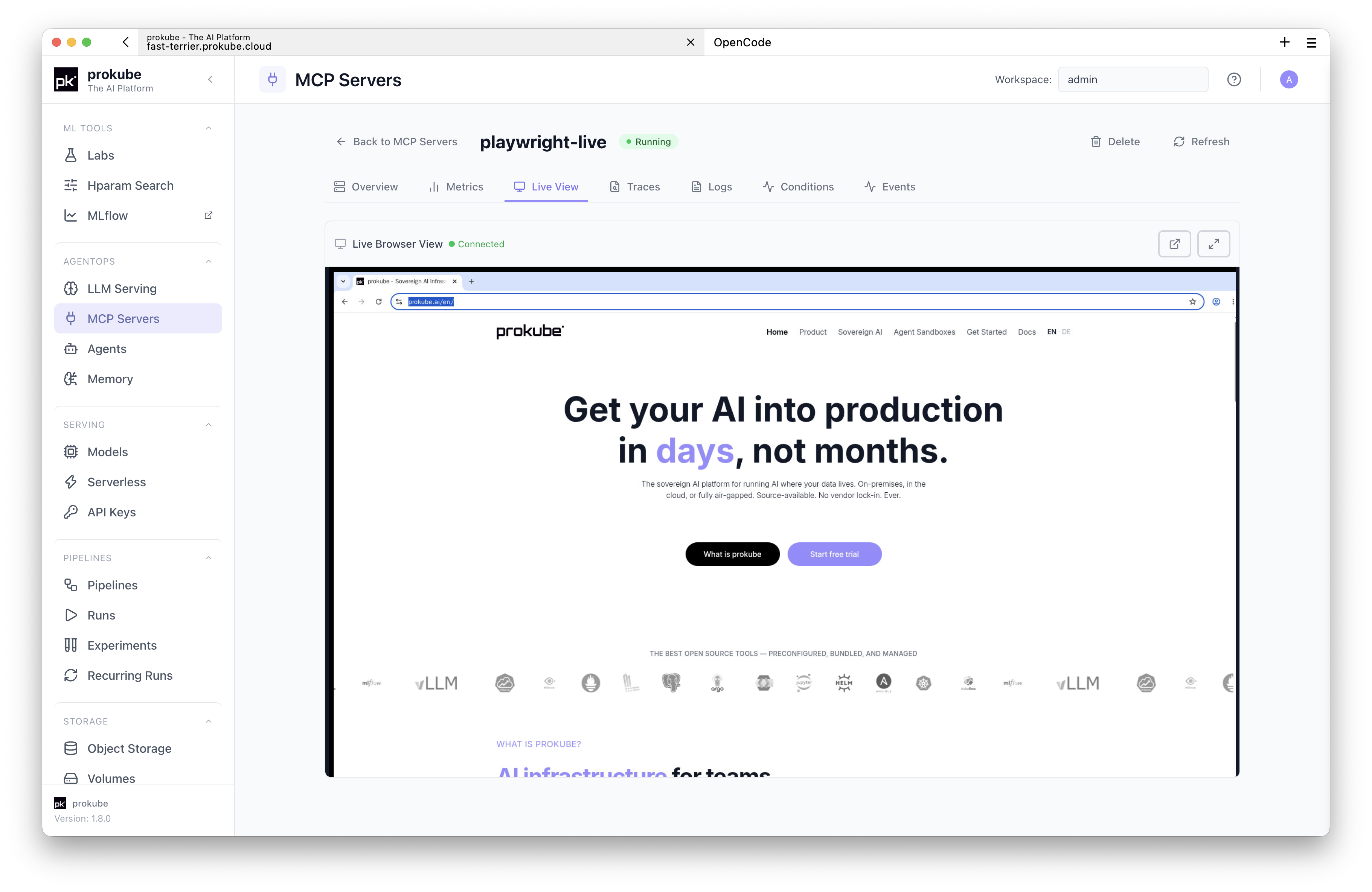 Live browser view for a browser automation MCP server