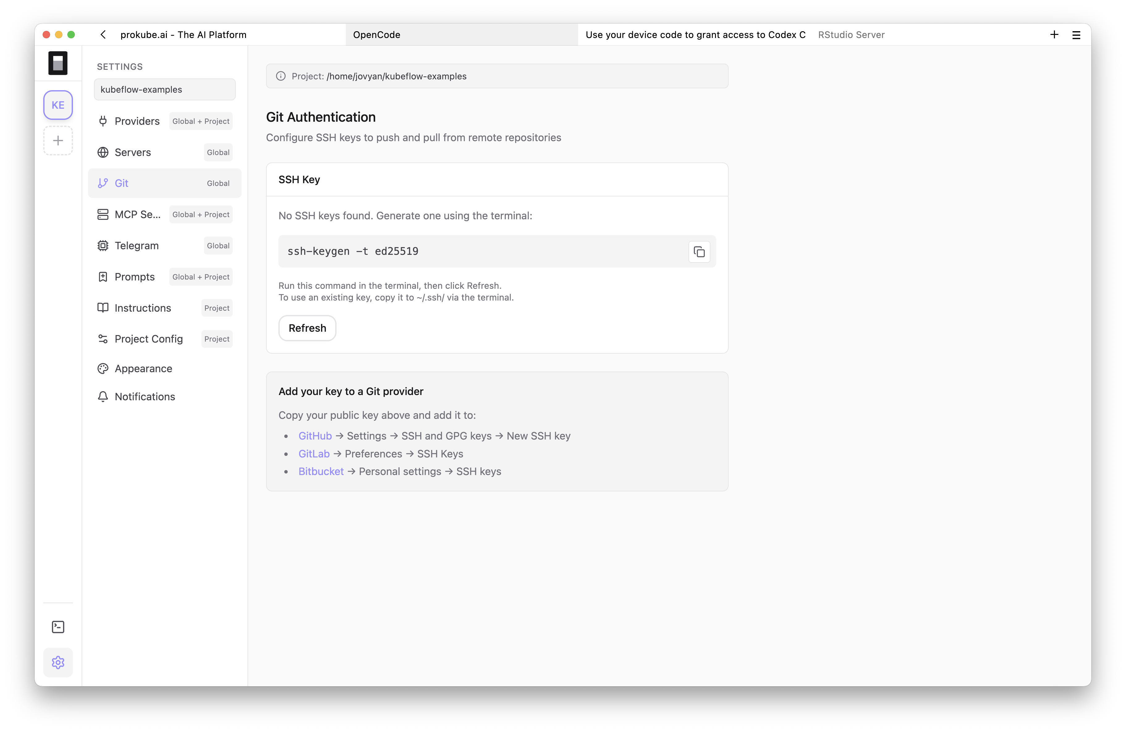 Create an SSH key