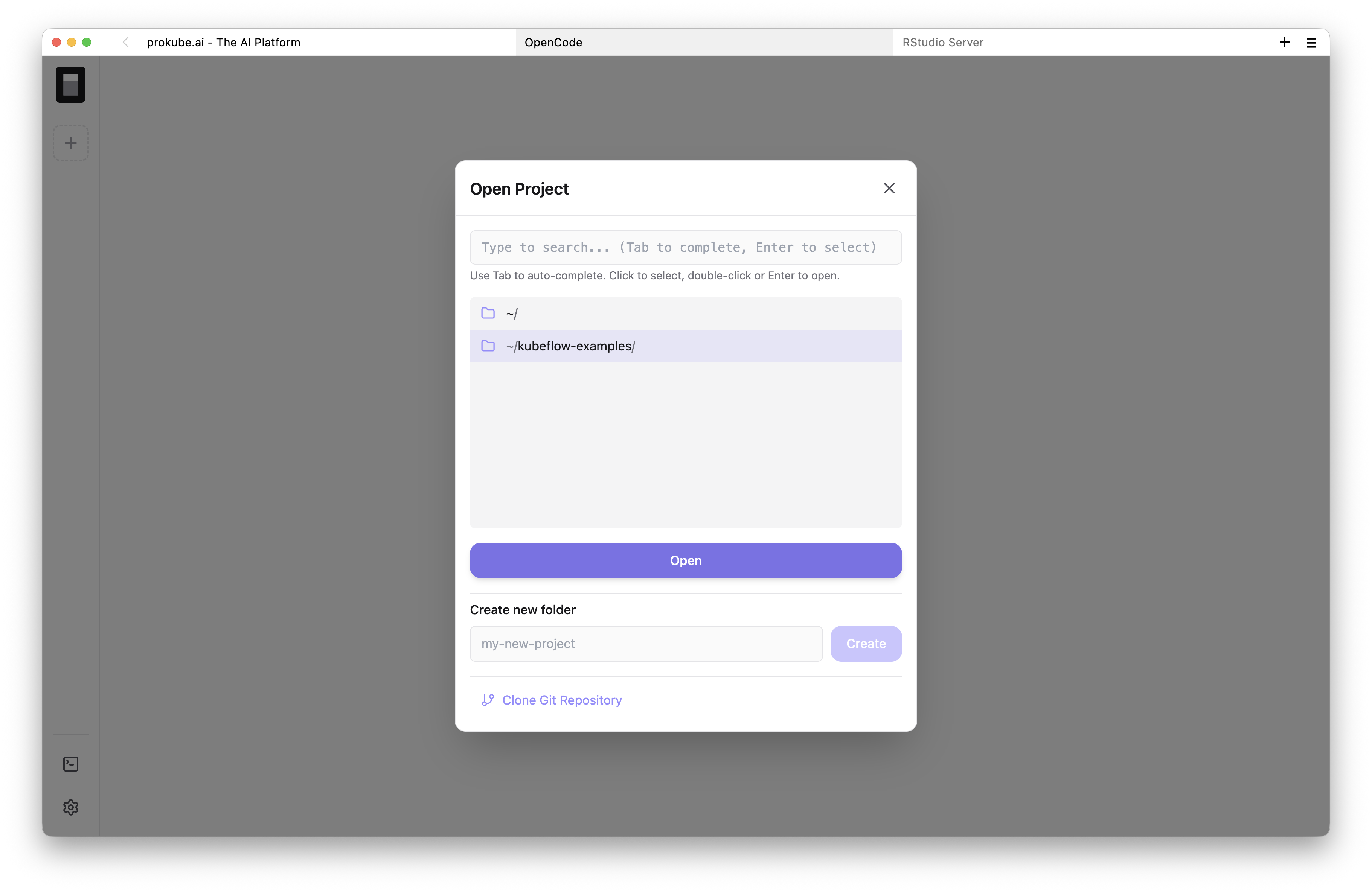 Open a project