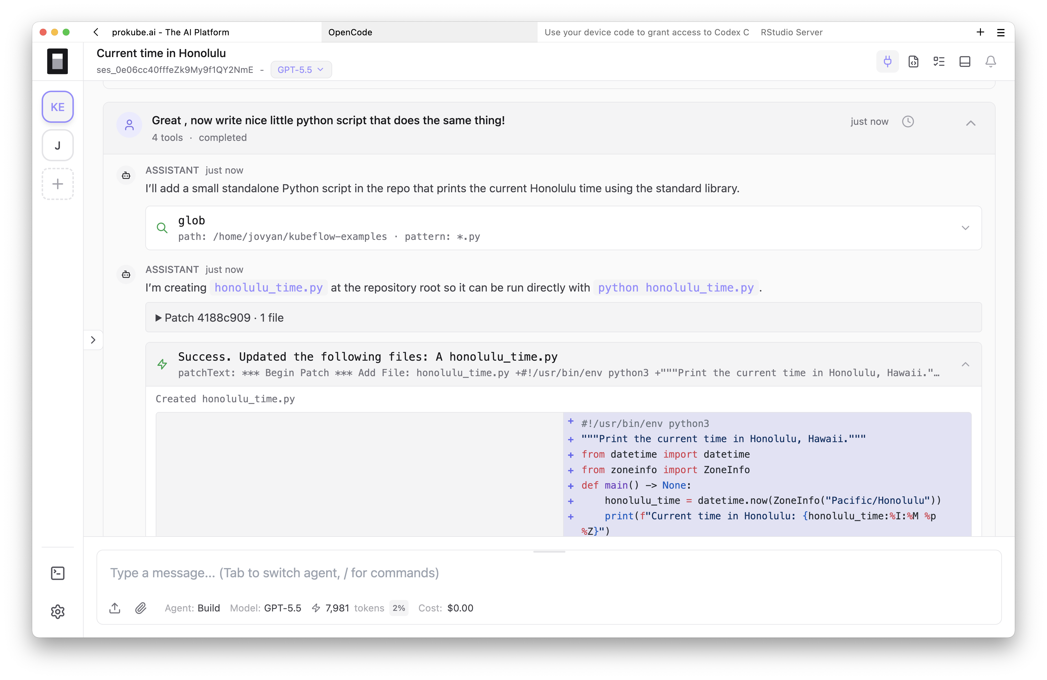 OpenCode in action