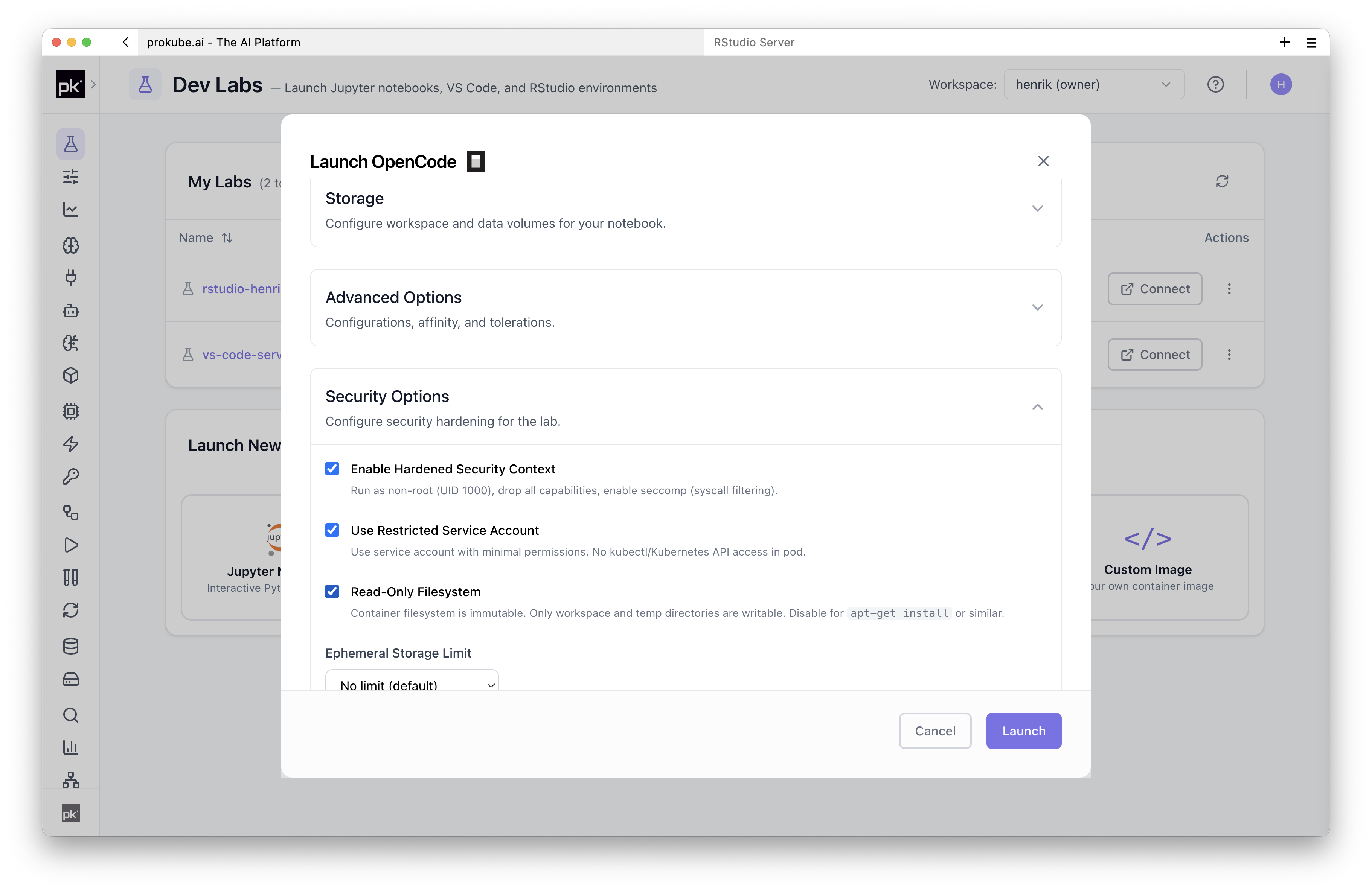 Launch OpenCode Lab