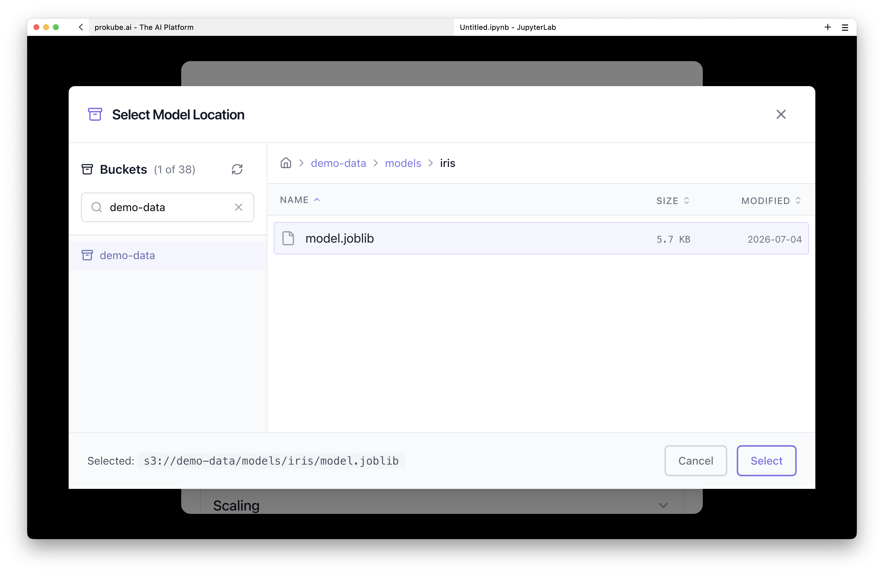 Deploy Model form