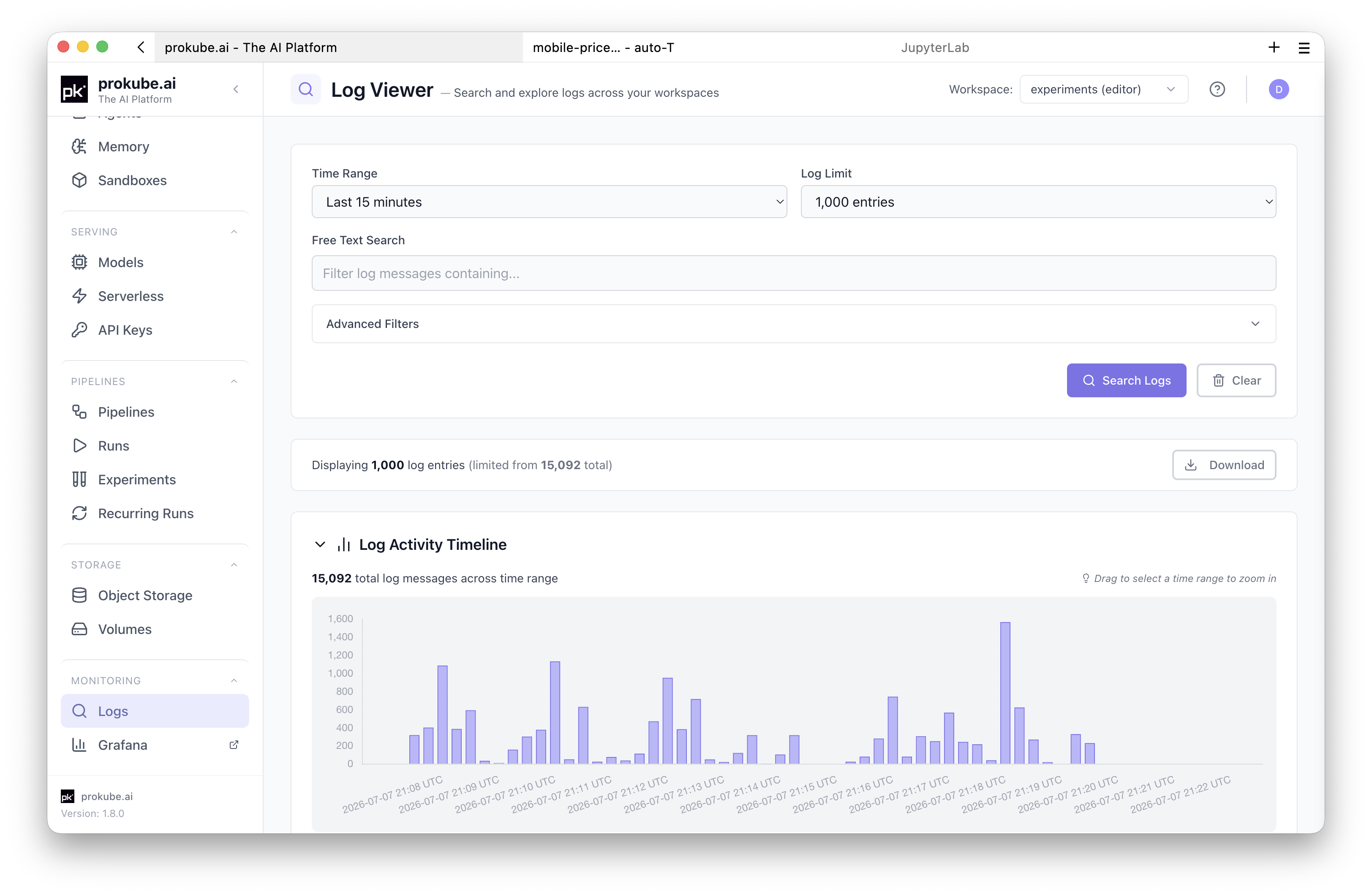 Logs browser