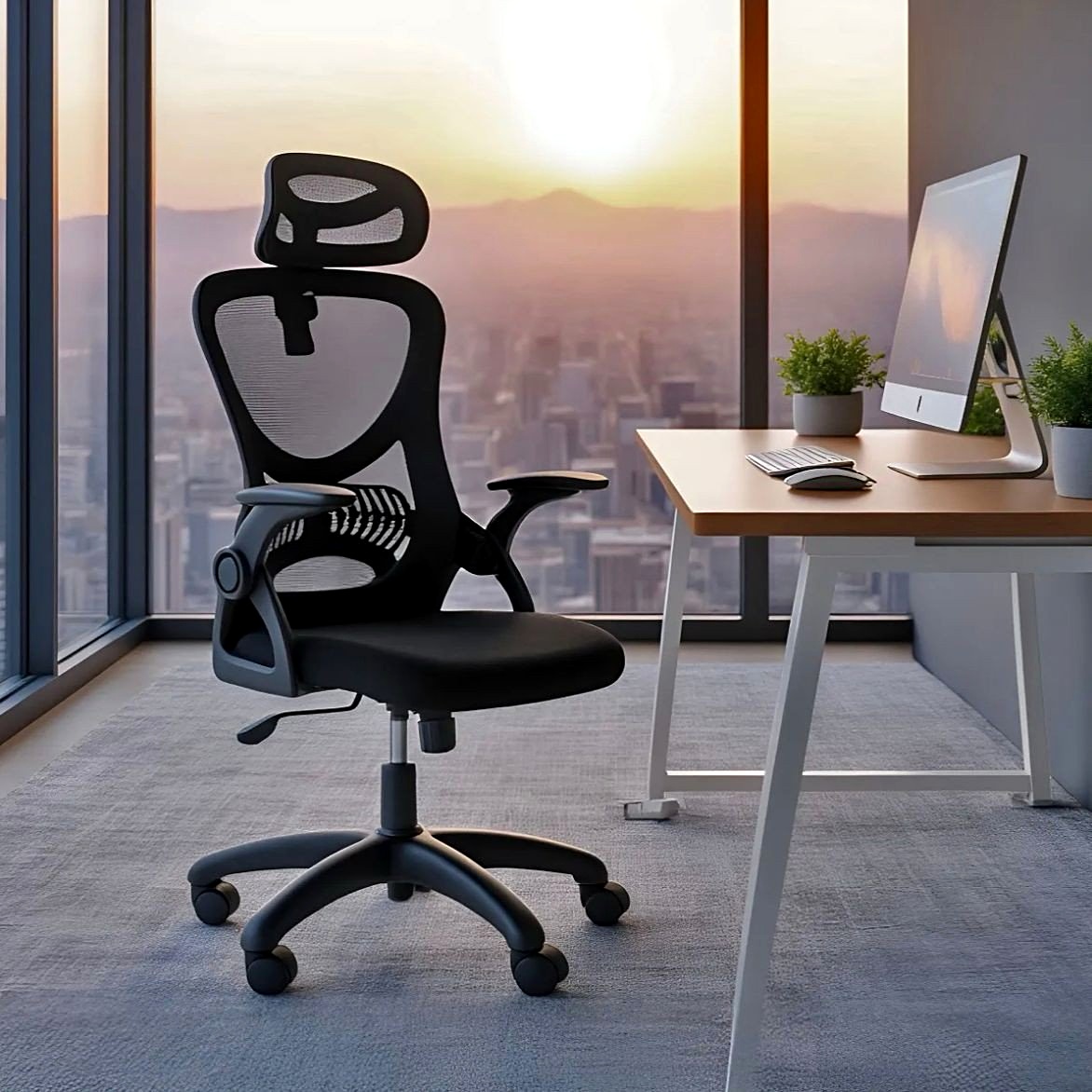 Cadeira de Escritório Giratória Columbus Presidente Mesh