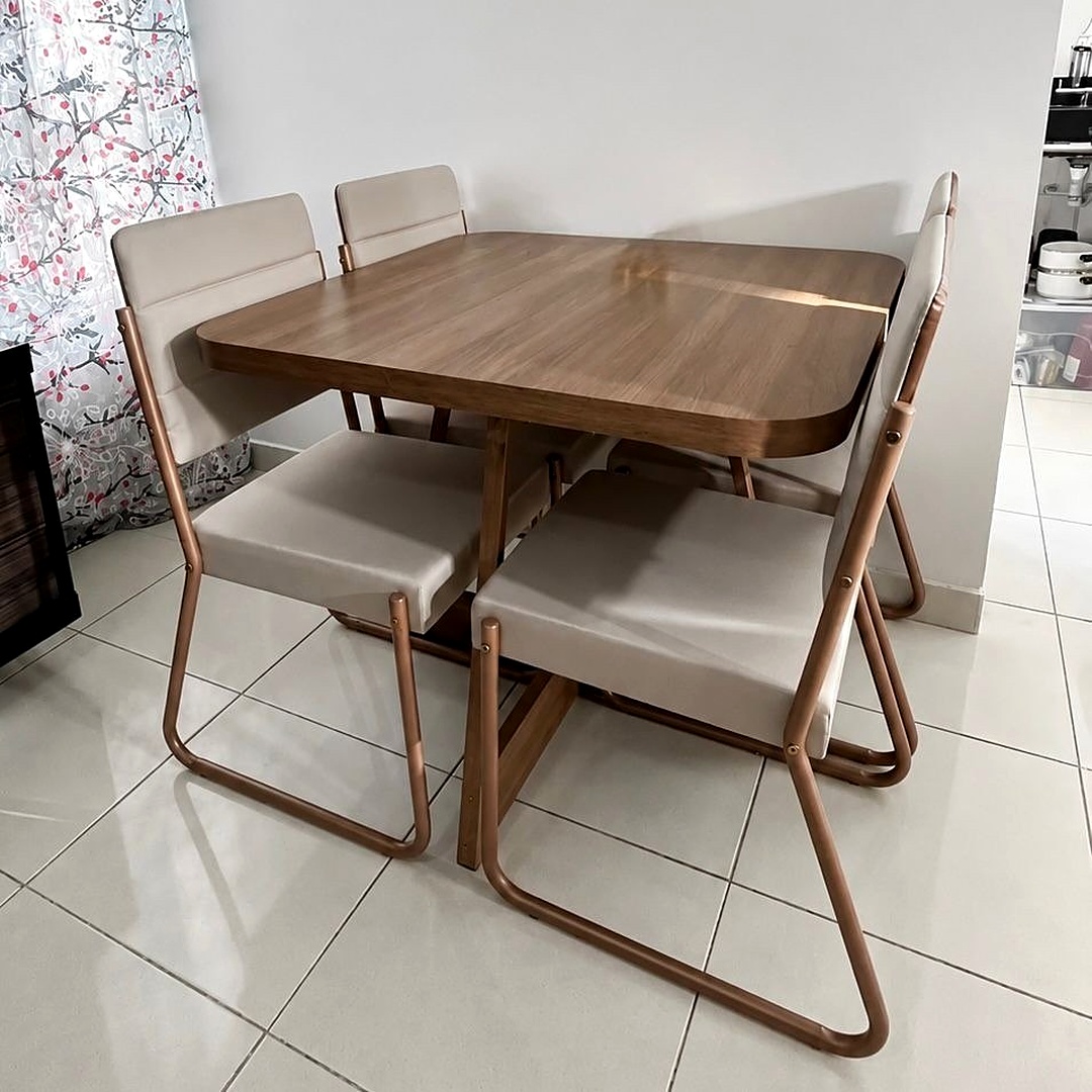 Conjunto Sala de Jantar + 4 Cadeiras Charlotte Noga