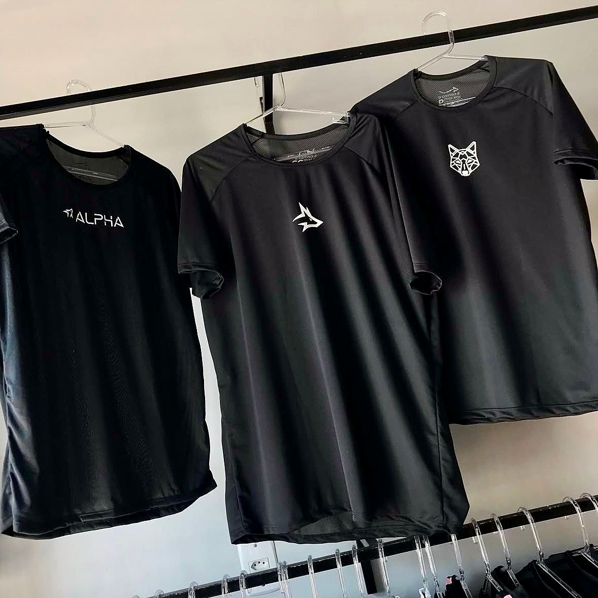 Kit com 5 Camisetas Dry All Black Alpha