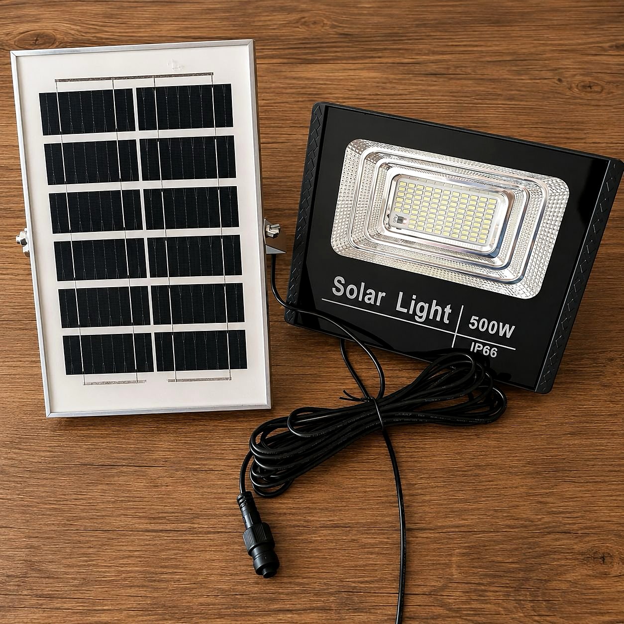 Refletor Solar Led Holofote 500w Placa Bateria Prova Dágua