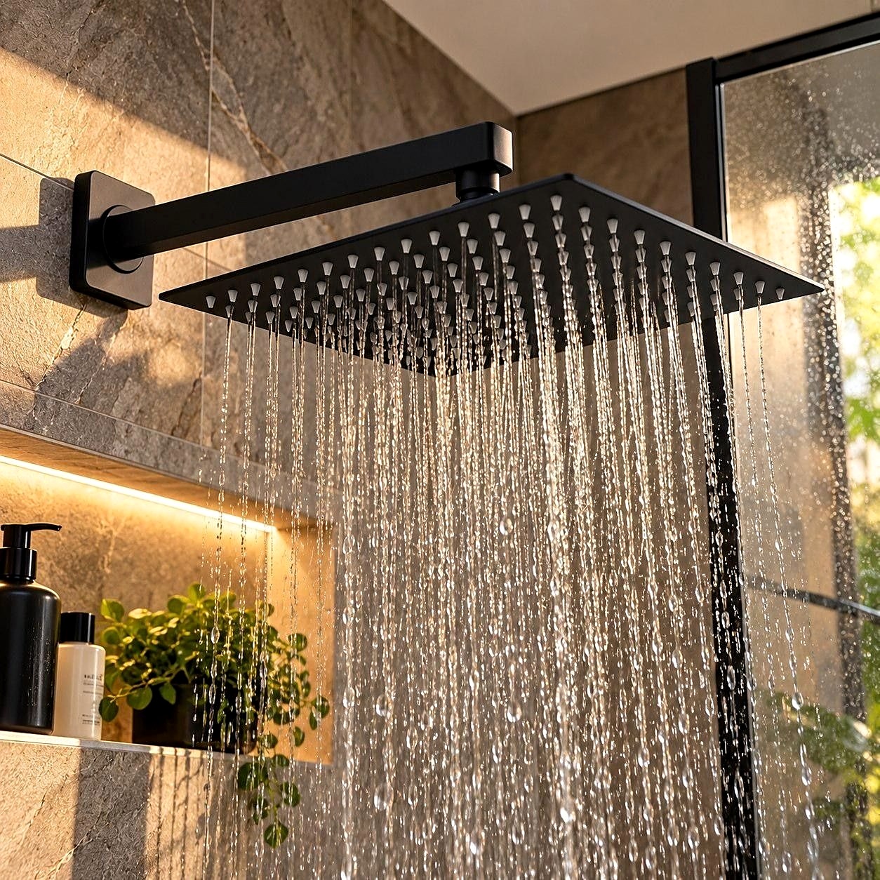 Ducha Chuveiro Quadrada Cromada Em Inox 30x30