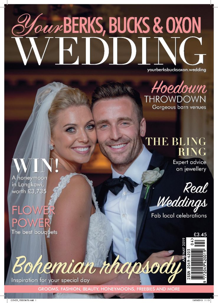 Wendy Aldiss front page Your Berks Bucks & Oxon wedding magazine April/May 2019