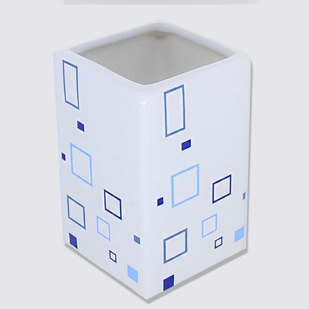 Porta Objeto de Banheiro Quadrado Azul e Branco main photo of Porta Objeto de Banheiro Quadrado Azul e Branco