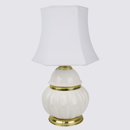 Base Luminária Porcelana Tupy Branca e Dourada main photo of Base Luminária Porcelana Tupy Branca e Dourada