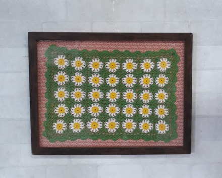Quadro Crochê Verde Margaridas main photo of Quadro Crochê Verde Margaridas