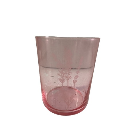 Copo de vidro rosa com floral main photo of Copo de vidro rosa com floral