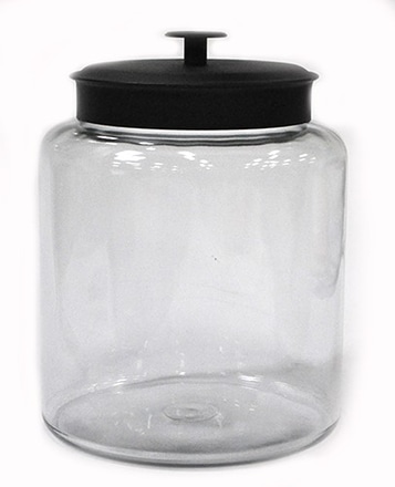 Glass Canisters with Matte Black Lids