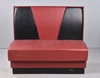Banquette Bench in Red & Black Vinyl Upholstery - Straight