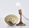 Articulated Copper Desk Lamp w/ Bulb Clamp Shade, Oak Leaf Motif