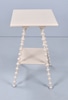Two Tiered Occasional Table with Spool Legs, Painted Beige
