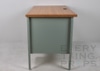 Single Stack Green Desk w/ Wood Laminate Top