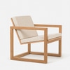 Wood Framed Upholstered Lounge Chair