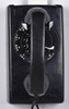 Black Rotary Wall Phone w/ Metal Dial; Western Electric