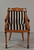 Regency Wood Armchair with Striped Upholstery