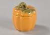Pumpkin Shaped Ceramic Jar w/ Lid
