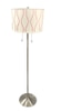 Floor Lamp; brushed stainless steel, trumpet shape