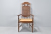 Cane Back Dining Room Arm Chair w/ Upholstered Seat Cushion