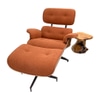 Eames Style Chair; Jaffa, Orange textured upholstery,