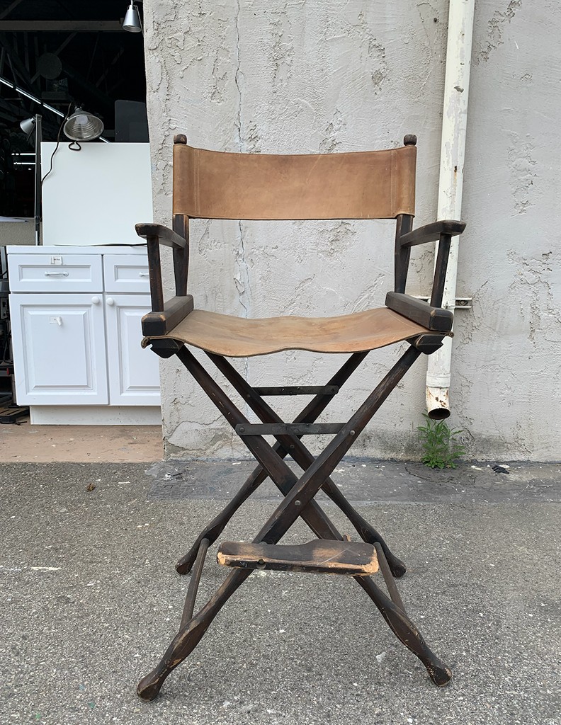 Wooden Leather Directors Chair