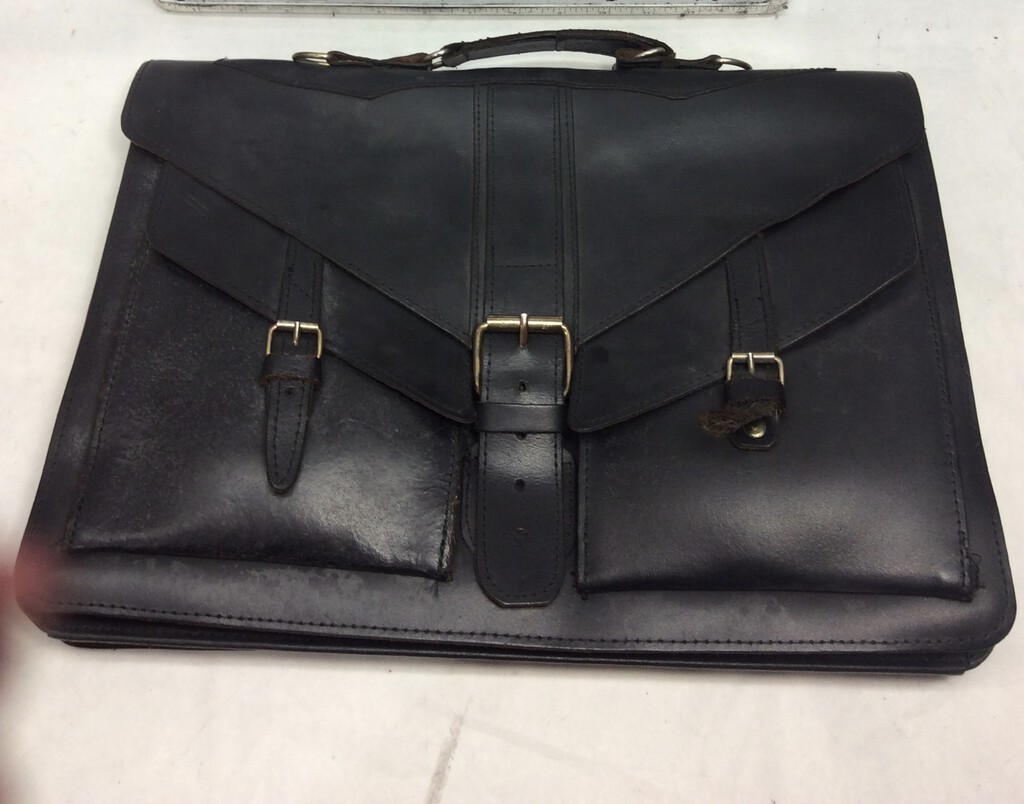 Soft-Shell Leather Briefcase, Book Bag - Vintage 1950's | For Rent