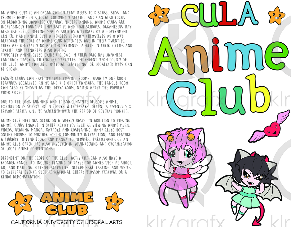 Anime Club Flyer Bifold Letter, Digital Sale in New York