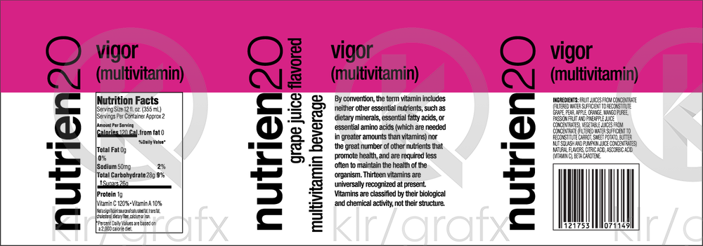 vitamin water nutrition label