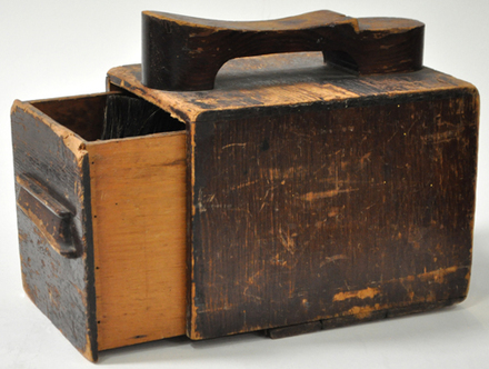 Sold at Auction: Vintage Wooden Shoe Shine Box