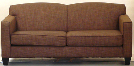 Sofa Dark Brown Tweed Double Hump Camel Back Pinacoteca