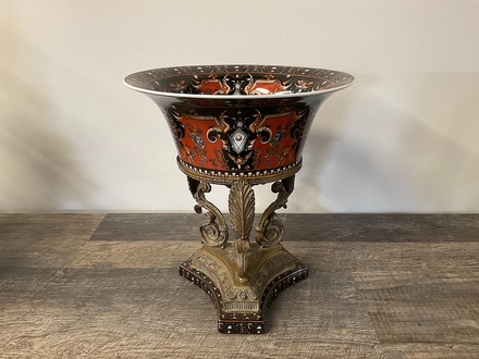 Vintage Black and Red Cherub Epergne main photo of Vintage Black and Red Cherub Epergne