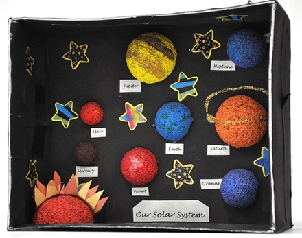 cardboard solar system