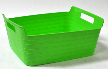 Plastic Rubber Basket Lime Green