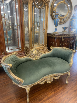 French provincial louis xv green side chairs 1