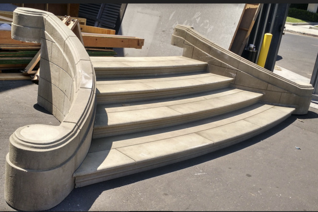 curved stone stairs