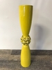Chartreuse Ceramic Hourglass Vase A