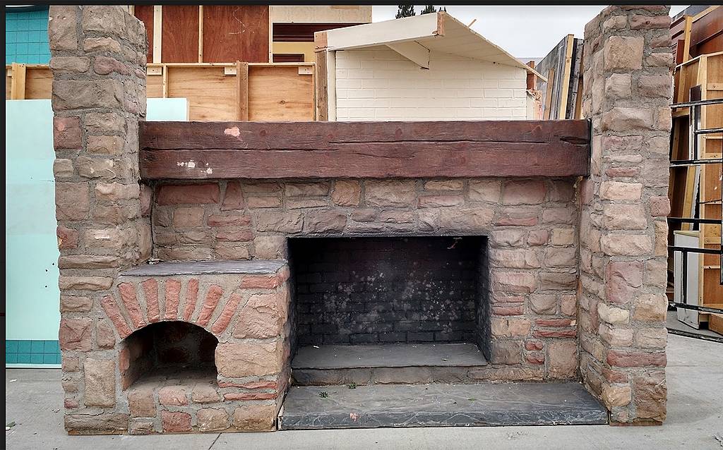 Large Faux Stone Fireplace w/Pizza Oven | For Rent in Los Angeles 