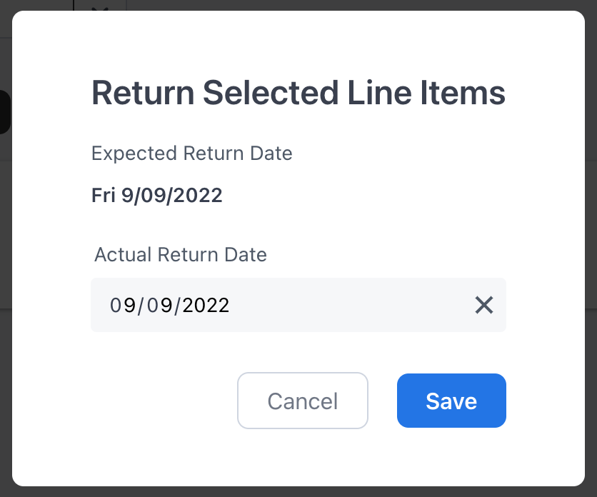 Return selected line items