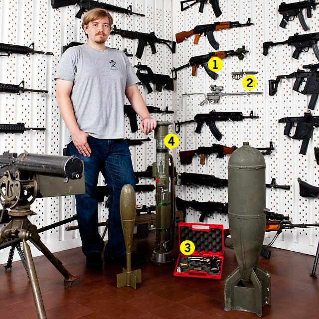 Ryder Washburn with weapons