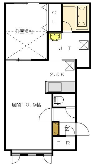 JR宗谷本線旭川四条駅2階建築13年の間取り