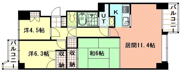 旭川グランドハイツの間取り