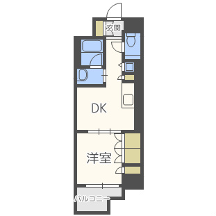 大阪府大阪市中央区糸屋町１丁目（マンション）の賃貸物件の間取り