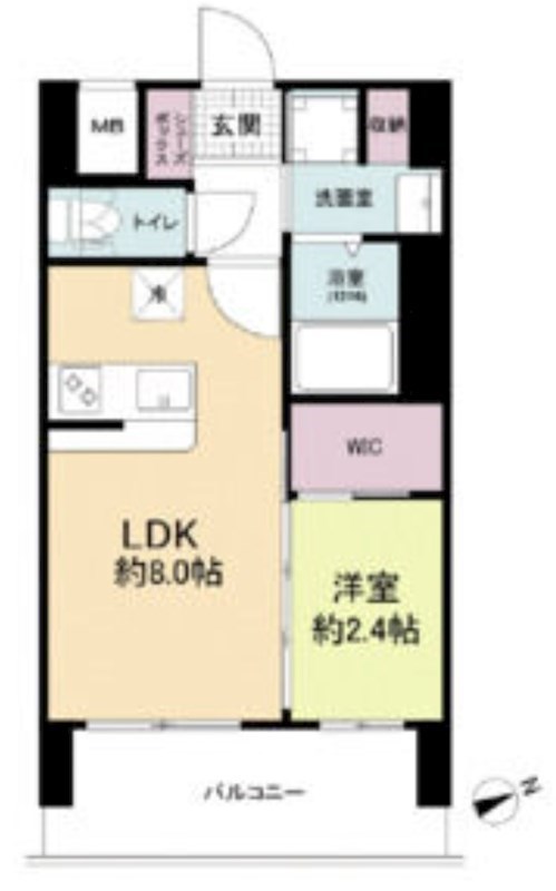 大阪府大阪市浪速区敷津西１丁目（マンション）の賃貸物件の間取り