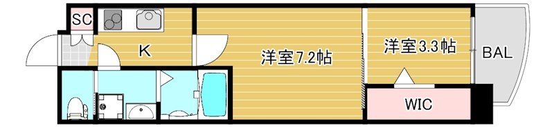 大阪府大阪市中央区南久宝寺町１丁目（マンション）の賃貸物件の間取り