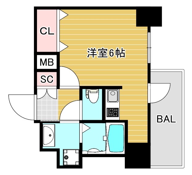 大阪府大阪市浪速区元町３丁目（マンション）の賃貸物件の間取り